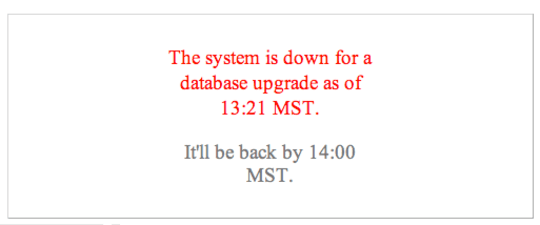 Standard Maintenance Page