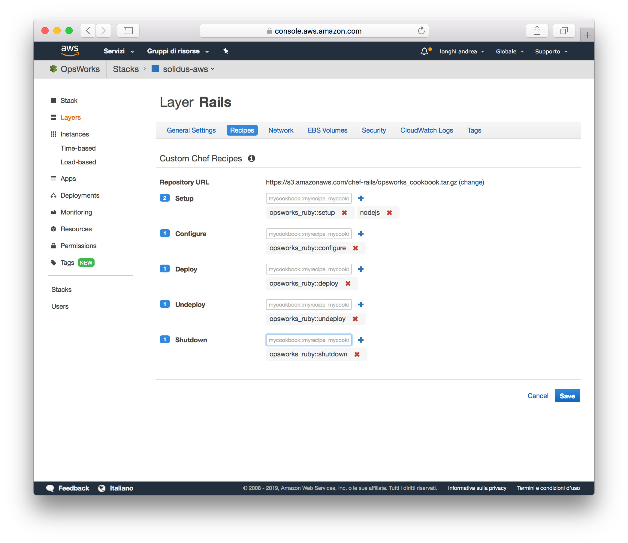 add recipes to rails layer