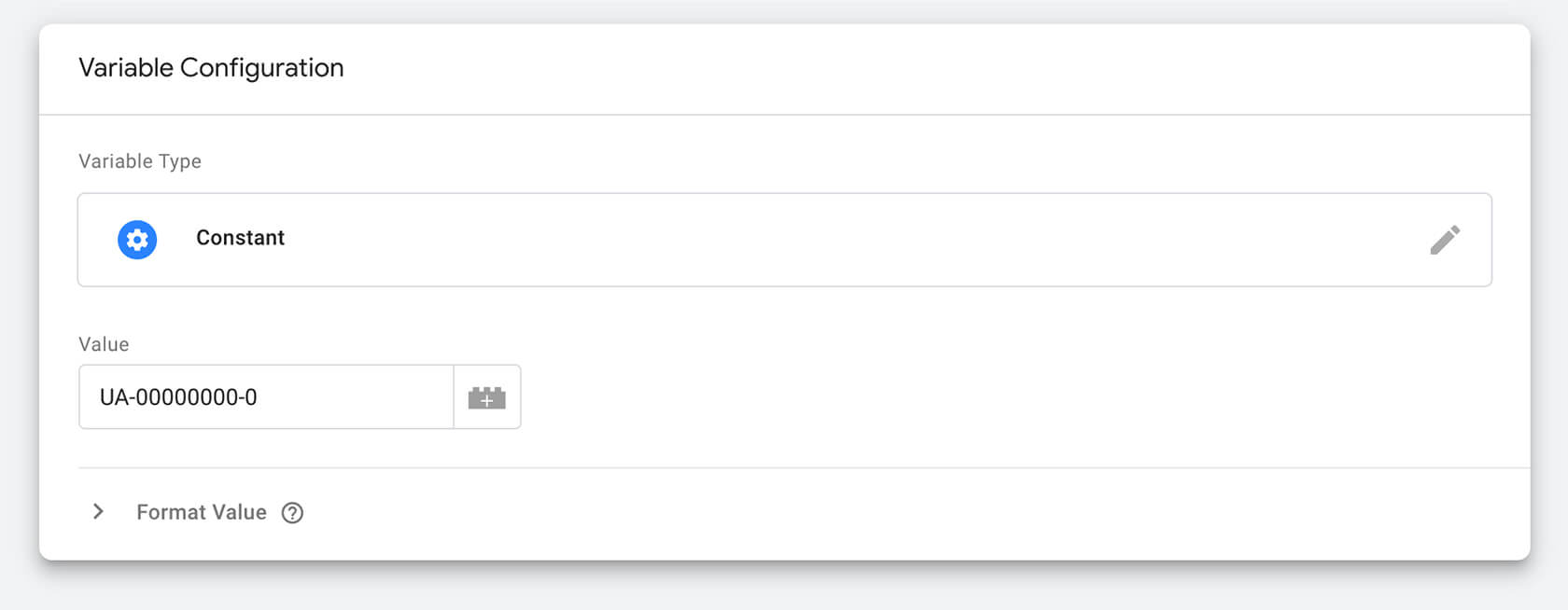 Google Tag Manager, creating a new constant variable