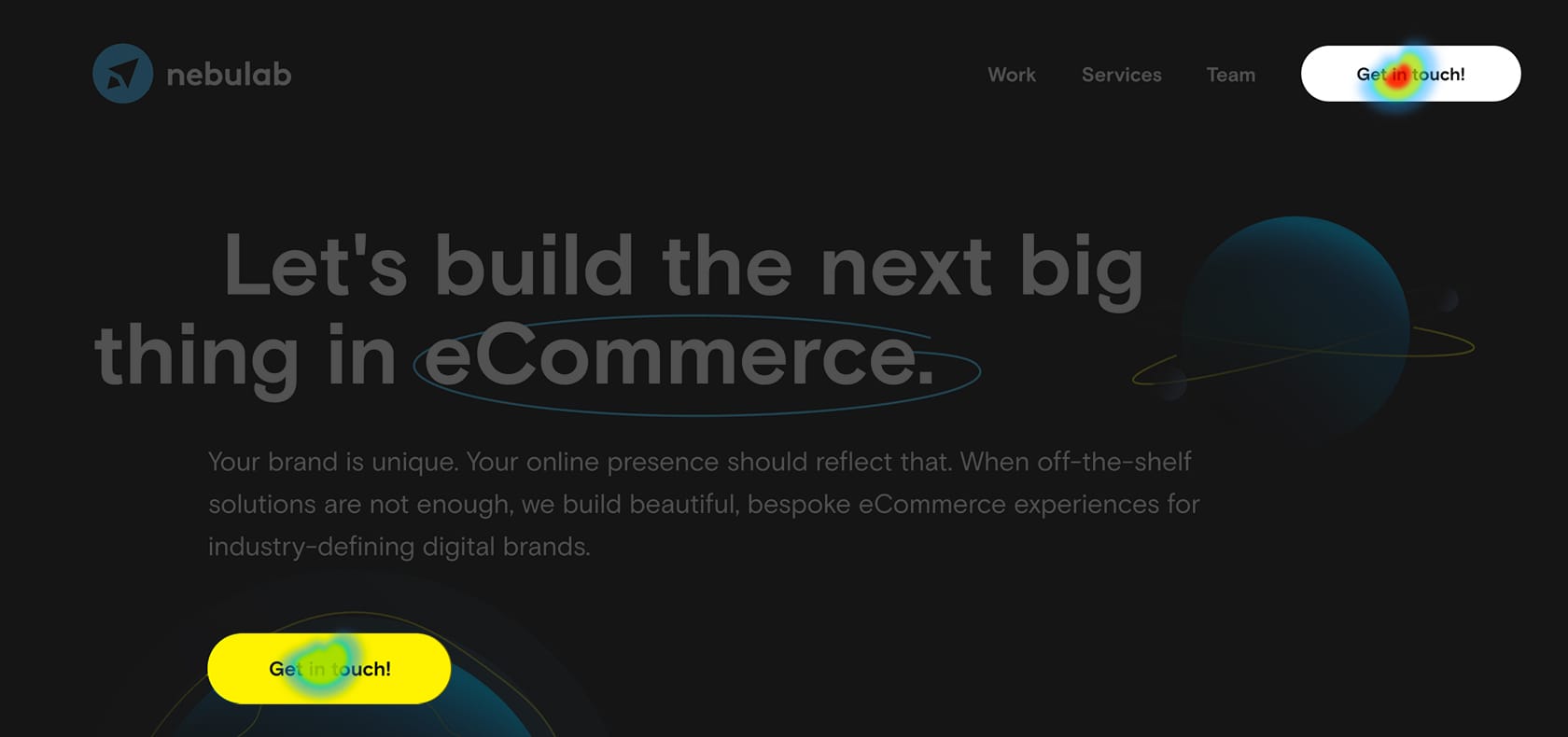 Heatmap on Nebulab home page