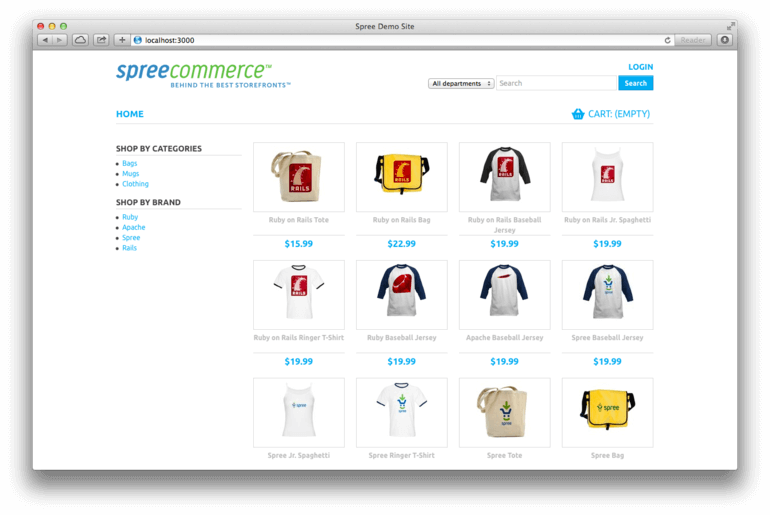 A basic Spree demo store